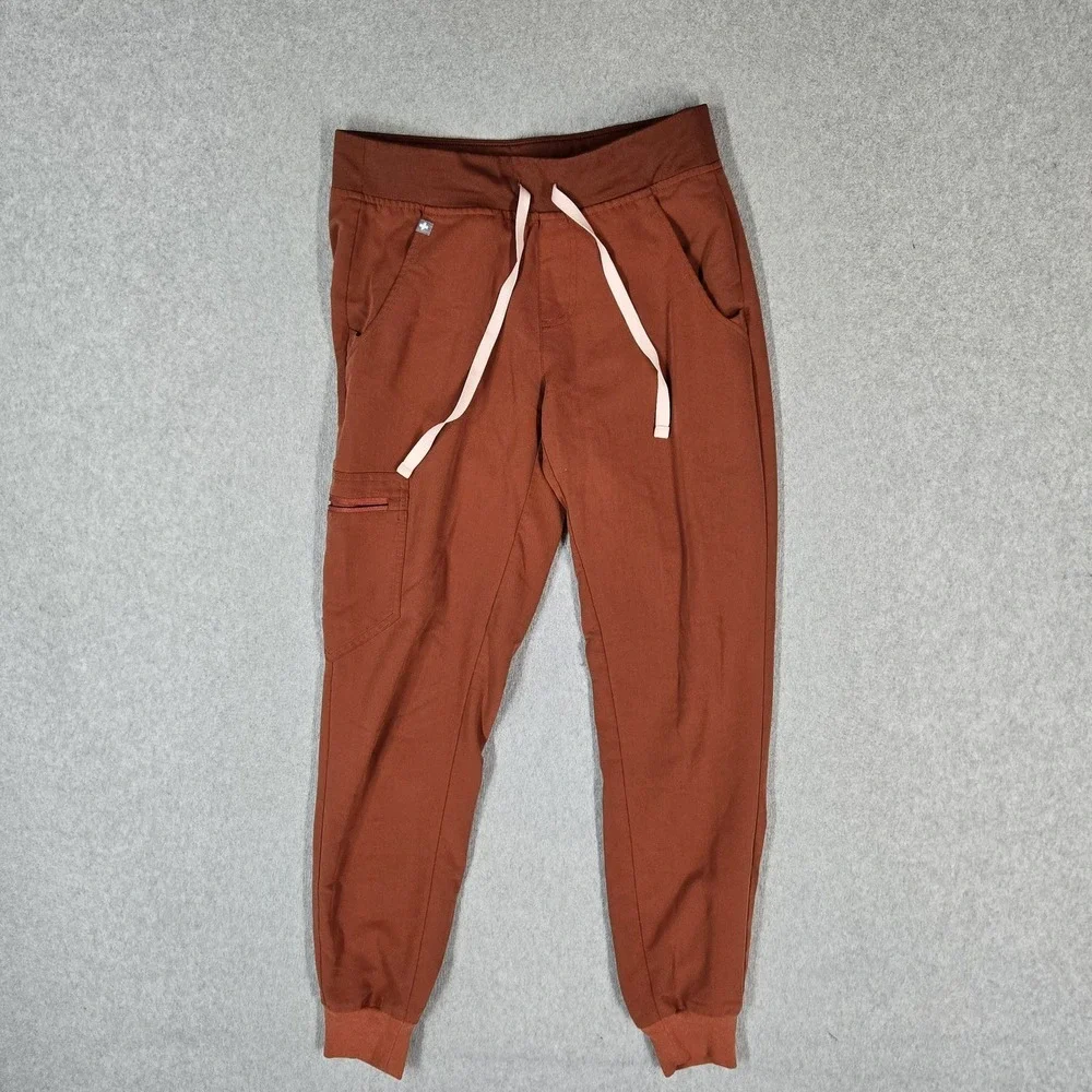 FIGS Women Scrub Pants XS Rust Jogger Zamora Zipper PO#35589 27